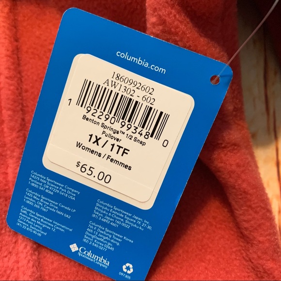 Sold! New! Columbia Benton Springs 1/2 Button Pullover - Picture 3 of 4